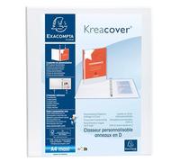 Exacompta - Réf. 51942E - Carton de 10 classeurs personnalisable 2 poches - 4 anneaux en D de 30 mm - Dos 47 mm - Dimensions extérieures : 32 x 27,7 cm - Format à classer A4 Maxi - Blanc