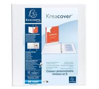 Exacompta - Réf. 51944E - Carton de 10 classeurs personnalisable 2 poches - 4 anneaux en D de 50 mm - Dos 75 mm - Dimensions extérieures : 32 x 29,5 cm - Format à classer A4 Maxi - Blanc