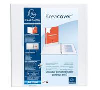 Exacompta - Réf. 51945E - Carton de 10 classeurs personnalisable 2 poches - 4 anneaux en D de 60 mm - Dos 90 mm - Dimensions extérieures : 32 x 30 cm - Format à classer A4 Maxi - Blanc