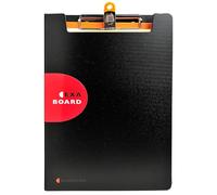 Exacompta - Ref. 52134E - Carton de 10 porte-blocs à pince avec rabat et élastique - Exactive - Porte stylo - Pochette A4 sur le rabat - Livré avec bloc notes - 23,5 x 33,5 cm - Pour A4 - Noir