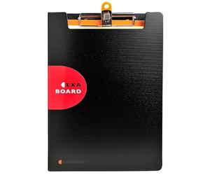Exacompta - Ref. 52134E - Carton de 10 porte-blocs à pince avec rabat et élastique - Exactive - Porte stylo - Pochette A4 sur le rabat - Livré avec bloc notes - 23,5 x 33,5 cm - Pour A4 - Noir