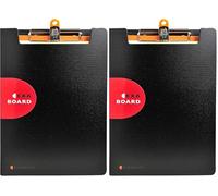Exacompta - Ref. 52134E - Porte Bloc Exactive à pince avec rabat et élastique - porte stylo - pochette A4 sur le rabat - livré avec un bloc notes - Dimensions 23,5 x 33,5 cm - Pour A4 - Noir