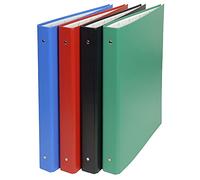 Exacompta Classeur rembordé PVC 4 anneaux 30 mm A4 maxi 24x32 cm - couleurs assorties