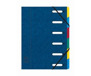 Exacompta - Réf. 5306E - Carton de 8 trieurs HARMONIKA - avec élastiques et fenêtres découpées - couverture en carte lustrée - dos extensible - 6 compartiments - pour A4 - dim 24,5 x 32cm - assorties