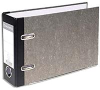 Exacompta - réf. 53111E - 1 Classeur à levier papier marbré gris A5 horizontal - Dos de 70 mm -Mécanique 75 mm - Dimensions extérieures : 17,5 x 29 x 7 cm - Format à classer A5 - Coloris gris-dos noir