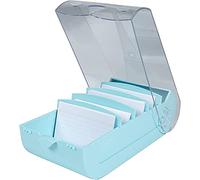 Exacompta - Réf. 5336323D - 1 Learning box BUNNYBOX A8 - dimensions 19,5x10x6,2 cm - couleur vert pastel/cristal - capacité jusqu'à 650 cartes au format A8