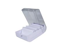 Exacompta - Réf. 5336423D - Carton de 8 Learning box BUNNYBOX A8 Aquarel - dimensions 19,5x10x6,2 cm - couleur mauve/cristal - capacité jusqu'à 650 cartes au format A8