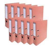 Exacompta - Réf. 53705E - Carton de 10 Classeurs à levier en PVC - Dos de 70 mm - Mécanique 75 mm - Dimensions extérieures : 32 x 29 x 7 cm - Format à classer A4 - Coloris : Saumon