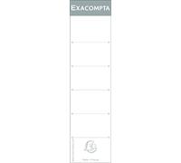 Exacompta - réf. 537E - Paquet de 10 étiquettes cartonnées pour classeur à levier - dos de 7 cm - Dinmensions de l'étiquette : larg 5,3 x épaisseur 0,4 x Hauteur 18,5 cm - coloris blanc