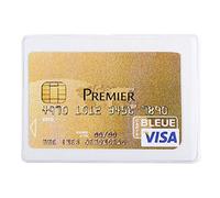 Exacompta - Réf. 5384UE - Paquet de 10 étuis de protection pour carte bancaire ou autre document au format à classer 6,5 x 9,5 cm maxi - étuis 2 faces en PVC lisse - Usage intensif - Couleur cristal