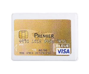 Exacompta - Réf. 5384UE - Paquet de 10 étuis de protection pour carte bancaire ou autre document au format à classer 6,5 x 9,5 cm maxi - étuis 2 faces en PVC lisse - Usage intensif - Couleur cristal