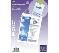 Exacompta Étuis de protection simples – PVC lisse 20/100e – A4 maxi – Cristal – Sachet de 10