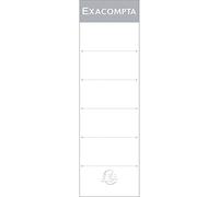 Exacompta - réf. 538E - Paquet de 10 étiquettes cartonnées pour classeur à levier - dos de 5 cm - Dimensions de l'étiquette : larg 5,8 x épaisseur 0,4 x Hauteur 18,5 cm - Coloris blanc
