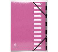 Exacompta Trieur Harmonika Iderama – 12 compartiments – dos extensible à soufflet – rose