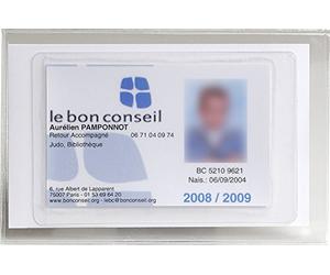 Exacompta - Réf. 5392UE - 1 étui de protection multi-usages, CNI, tickets de caisse, carte étudiant - pour format à classer 7,5 x 12 cm - étui 2 faces en PVC lisse - Usage intensif - Couleur cristal