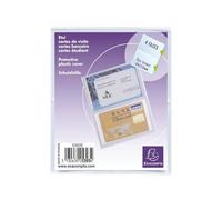 Exacompta - Réf. 5393UE - 1 étui de protection pour carte de crédit/carte bancaire au format à classer 6,4 x 10 cm - étui 4 faces en PVC lisse - Pour un usage intensif - Couleur cristal