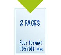 Exacompta - Réf. 5397SE - Carton de 100 étuis protection simple 2 faces pour protéger les documents petit format A6 (10,5 x 14,8 cm) carte de transport, fiche de cuisine - Cristal