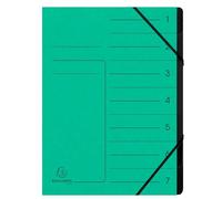 Exacompta 10x Trieur agrafé noir 7 compartiments A4 Vert 540703E