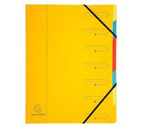 Exacompta 12x Trieur agrafé avec élastiques 7 compartiments Jaune 54079E