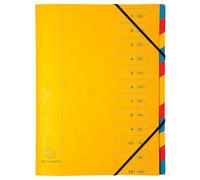 Exacompta 8x Trieur agrafé avec élastiques 12 compartiments Jaune 54129E