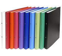 Exacompta - réf. 54150E - Carton de 20 classeurs rigides en PP - 2 anneaux ronds diamètre 15 mm - Dos 20 mm - Dimensions extérieures : 32 x 25,6 cm - Format à classer A4-10 couleurs assorties