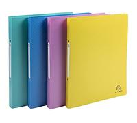 Exacompta - Réf. 54190E - Lot de 4 classeurs souples PP Forever Young - 2 anneaux ronds diamètre 15 mm-Dos 20 mm - Dimensions extérieures : 32 x 25 cm - Format à classer A4 - 4 couleurs assorties