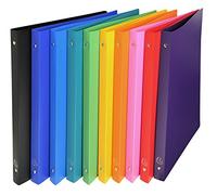 Exacompta - réf. 541999E - Carton de 10 classeurs souples OPAK - 4 anneaux ronds diamètre 15 mm - Dos 20 mm - Dimensions extérieures : 32 x 25 cm - Format à classer A4 - 10 couleurs assorties
