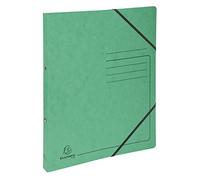 Exacompta - réf. 542553E - Carton de 10 classeurs carte lustrée imprimée avec élastiques - 2 anneaux ronds diam.15 mm - Dos 20 mm - Dimensions extér. 32 x 25 cm - Format à classer A4 - Coloris vert