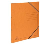 Exacompta - réf. 542554E - Carton de 10 classeurs carte lustrée imprimée avec élastiques - 2 anneaux ronds diam.15 mm - Dos 20 mm - Dimensions extér. 32 x 25 cm - Format à classer A4 - Coloris orange
