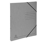 Exacompta - réf. 542561E - Carton de 10 classeurs carte lustrée imprimée avec élastiques - 2 anneaux ronds diam.15 mm - Dos 20 mm - Dimensions extér. 32 x 25 cm - Format à classer A4 - Coloris gris