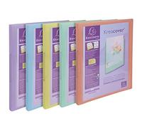 Exacompta - Réf. 54279E - 1 Lot de 5 Classeurs Souples Kreacover Pastel en Polypropylène Translucide - 2 Anneaux Ronds Diam 15 mm - Format Extérieur 32 x 25 cm