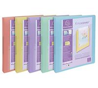 Exacompta - Réf. 54779E - 1 Lot de 5 Classeurs Semi-Rigides Kreacover Pastel en Polyproplylène Translucide - 2 Anneaux Diam 30 mm - Format ext 32 x 26.8 cm