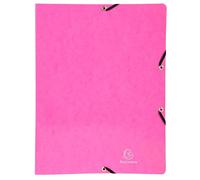 Exacompta 20x Classeur à élastiques 2 anneaux 15mm Iderama A4 Rose 54894E