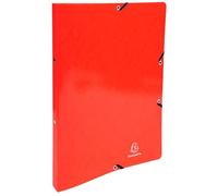 Exacompta 20x Classeur à élastiques 2 anneaux 15mm Iderama A4 Rouge 54895E