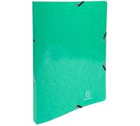 Exacompta - réf. 54898E - 1 Classeur carte lustrée pelliculée avec élastiques - 2 anneaux ronds diamètre 15mm - Dos 20mm - Dimensions extérieures : 32x25 cm -Format à classer A4 - Coloris : vert foncé