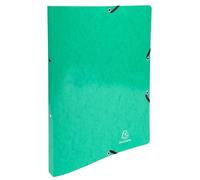 Exacompta - Réf. 54898E - Carton de 20 classeurs carte lustrée - Avec élastiques - 2 anneaux ronds 15mm - Dos 20mm - Dimensions extérieures : 32 x 25 cm - Format à classer A4 - Vert foncé