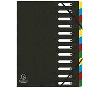 Trieur HARMONIKA® à fenêtres avec élastiques véritable carte lustrée 12 compartiments - Noir