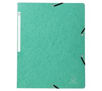 Exacompta - Réf. 5513E - Carton de 25 chemises à élastiques sans rabat - pochettes en carte lustrée 400 g/m2 - dimensions 24 x 32 cm pour documents au format A4 - couleur vert
