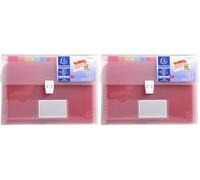 Exacompta - Réf. 55298E - 1 trieur valisette Crystal - couverture et intérieur en PP - dos extensible - fermeture par bouton poussoir - 13 compartiments - dim 33x25 cm - couleur cristal (Lot de 2)