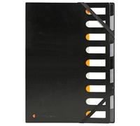 Exacompta Trieur HARMONIKA Exactive 55334E – 9 compartiments, dos extensible – carton de 5 – noir