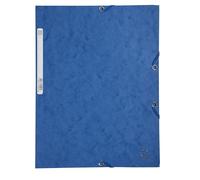 Exacompta - Réf. 55502E - 1 chemise à élastiques - pochette 3 rabats - en carte lustrée 400 g/m2 - dimensions 24 x 32 cm pour documents au format A4 - couleur bleu