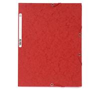 Exacompta - Réf. 55505SE - 1 chemise à élastiques - pochette 3 rabats - en carte lustrée 400 g/m2 - dimensions 24 x 32 cm pour documents au format A4 - couleur rouge