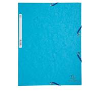 Exacompta - Réf. 55519SE - 1 chemise à élastiques - pochette 3 rabats - en carte lustrée 400 g/m2 - dimensions 24 x 32 cm pour documents au format A4 - couleur turquoise