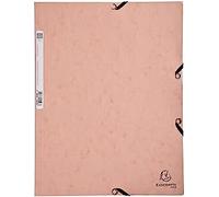 Exacompta - Réf. 55527E - 1 chemise à élastiques - pochette 3 rabats - en carte lustrée 400 g/m2 - dimensions 24 x 32 cm pour documents au format A4 - couleur corail