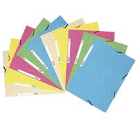 Exacompta 50 Chemises à Élastiques 3 Rabats Carte Lustrée 400g/m² Assorties