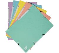 Exacompta Chemise à élastique 3 rabats Aquarel – Carte lustrée 400 g/m² 24x32 cm – Couleurs assorties