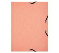 Exacompta - Réf. 555667E - 1 Chemise 3 rabats à élastiques Aquarel + 25 fiches bristol A5 - spécial révision pour une organisation par thème ou par matière - Corail