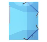 Exacompta - Réf. 55672E - 1 chemise à élastiques Iderama PP - pochette 3 rabats - en polypropylène semi-translucide et glossy - dimensions 24 x 32 cm pour documents au format A4 - couleur bleu clair
