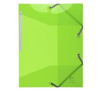 Exacompta - Réf. 55673E - 1 chemise à élastiques Iderama PP - pochette 3 rabats - en polypropylène semi-translucide et glossy - dimensions 24 x 32 cm pour documents au format A4 - couleur vert anis