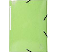 Exacompta - Réf. 55823E - Carton de 25 chemises à élastiques Iderama - pochettes 3 rabats Maxi Capacity - en carte lustrée pelliculée 425 g/m2 - dim 24 x 32 cm pour format A4 - couleur vert anis